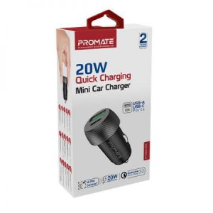 Promate Quick Charging Mini Car Charger -DRIVEGEAR-20W