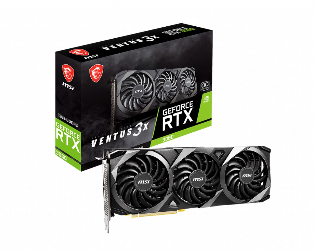 MSI GRAPHICS CARDS GeForce RTX™ 3060 VENTUS 3X 12G OC tax free