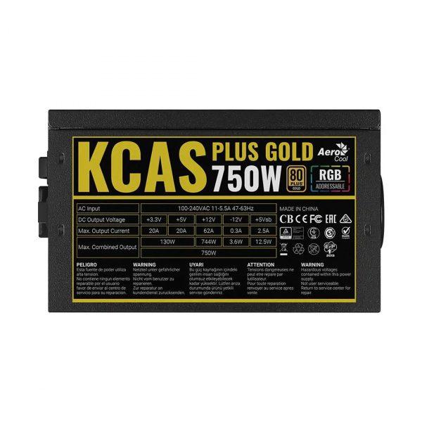 Aerocool KCAS PLUS GOLD 750W ARGB PSU | HighTech