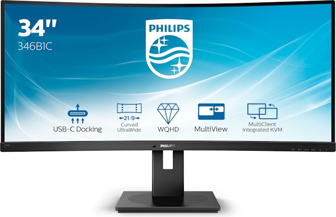 Philips 346B1C UltraWide 34" Curved Monitor, UltraWide QHD 2K, USB-C and built-in KVM switch, 119% sRGB, USB-PD 90W, Height Adjustable, PowerSensor - Image 3