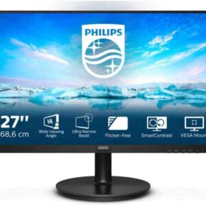 PHILIPS 271V8LA - 27 Inch FHD Monitor, 75Hz, 4ms, IPS, Speakers, AdaptiveSync, Flickerfree (1920 x 1080, 250 cd/m², HDMI/VGA)
