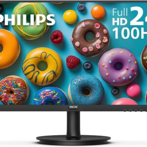 PHILIPS 24 inch Frameless Full HD (1920 x 1080) 100Hz Monitor, VESA, HDMI x1, VGA Port x1, Eye Care, 4 Year Advance Replacement Warranty, 241V8LB