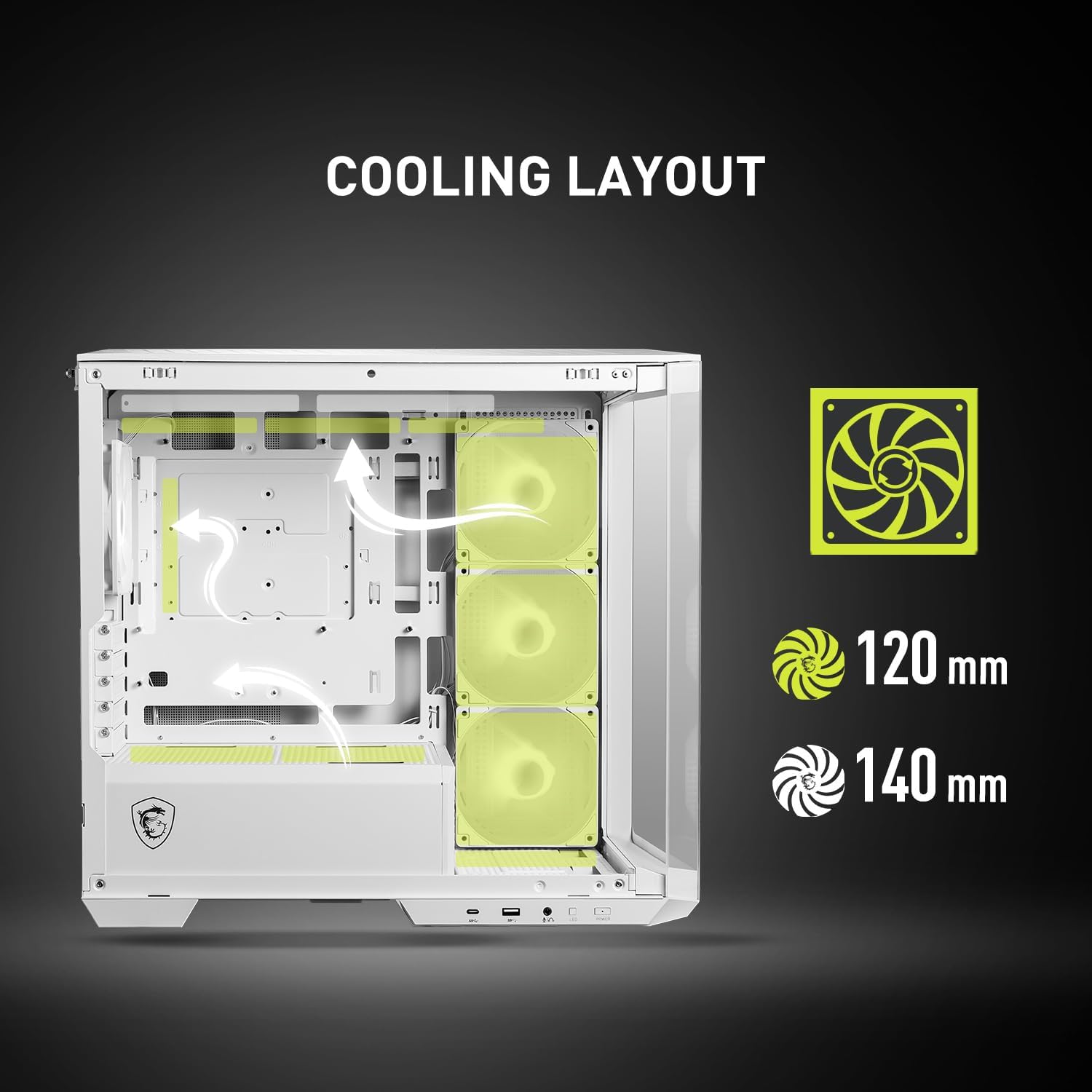 MSI MAG PANO M100R PZ White - Premium Mid-Tower Gaming PC Case - Image 5