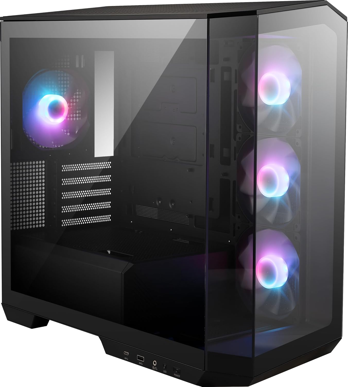 MSI MAG PANO M100R PZ Black - Premium Mid-Tower Gaming PC Case