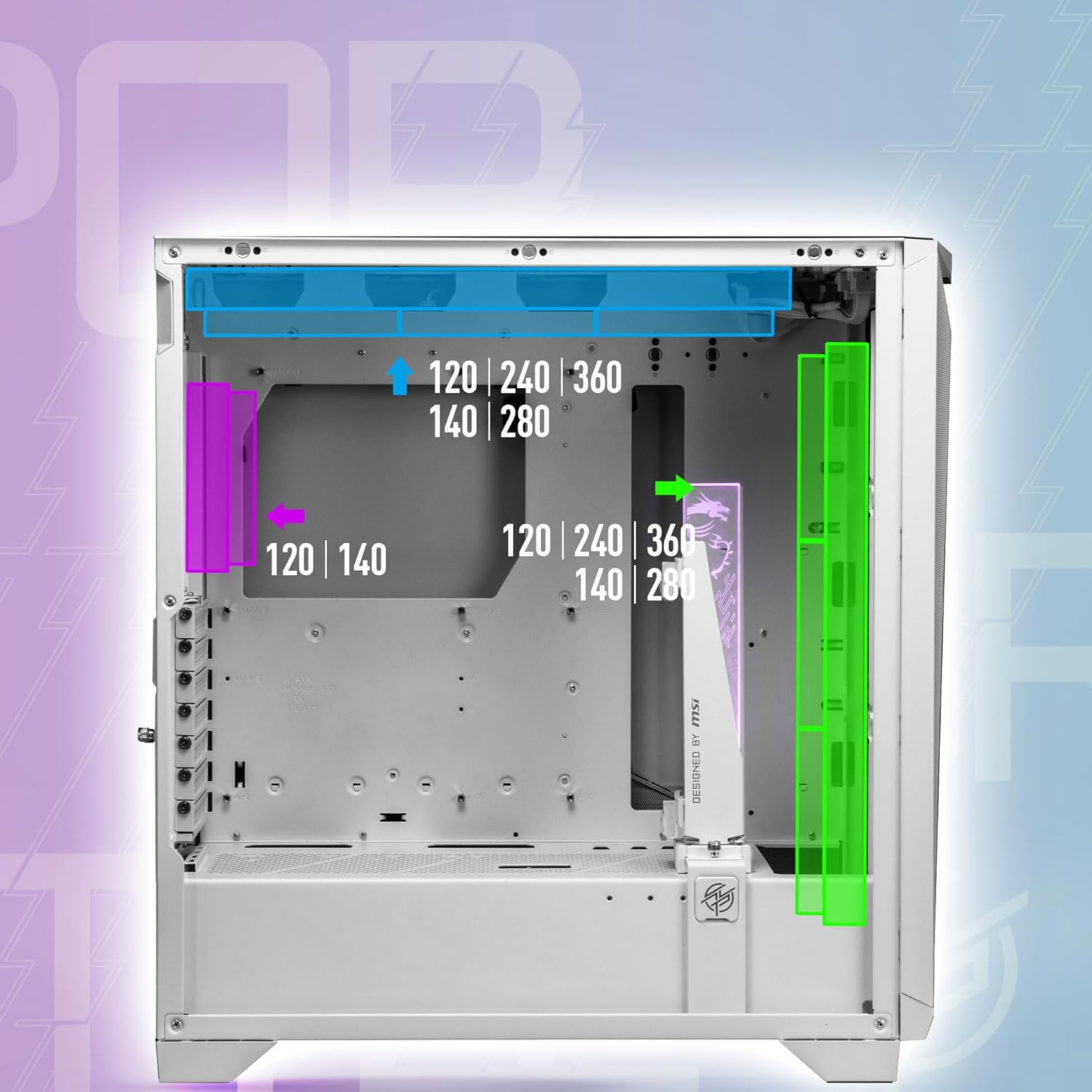 MSI MPG GUNGNIR 300R Airflow White - Premium Mid-Tower Gaming PC Case - Image 2