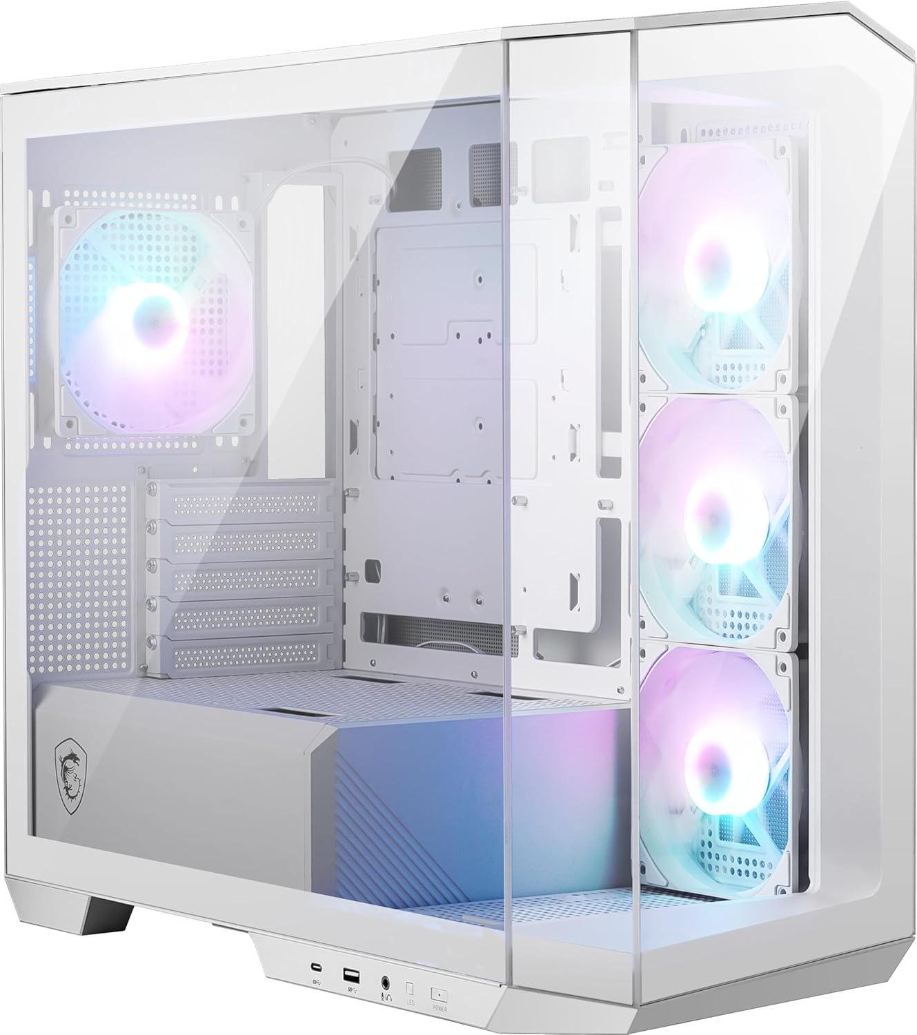 MSI MAG PANO M100R PZ White - Premium Mid-Tower Gaming PC Case