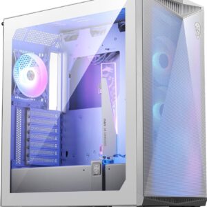 MSI MPG GUNGNIR 300R Airflow White - Premium Mid-Tower Gaming PC Case