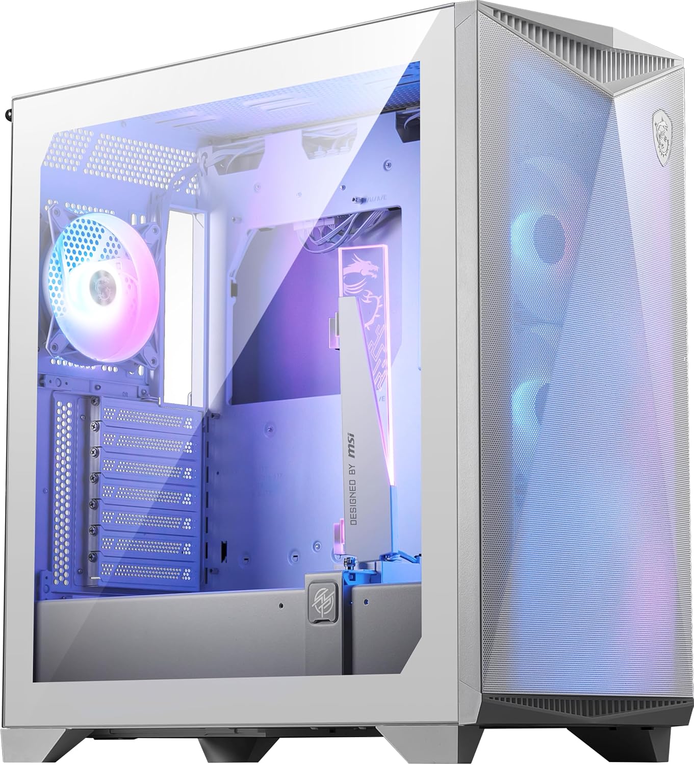 MSI MPG GUNGNIR 300R Airflow White - Premium Mid-Tower Gaming PC Case