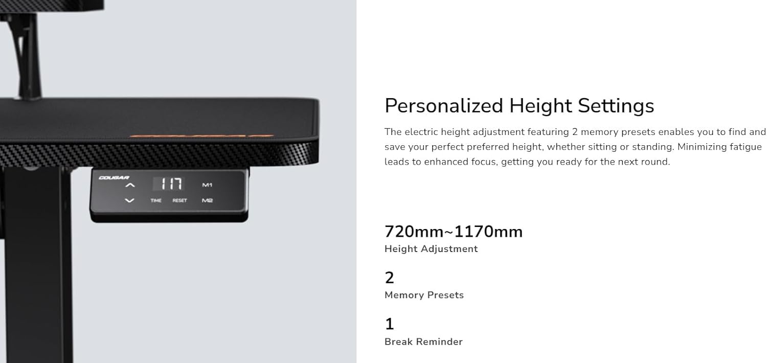 Cougar E-Star 120 | Electric Gaming Desk - Image 9