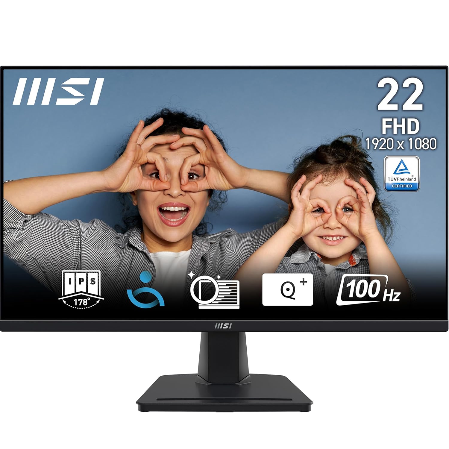 MSI PRO MP225 21.5 Inch Full HD Office Monitor - 1920 x 1080 IPS Panel, 100 Hz, Eye-Friendly Screen, Tilt-Adjustable - HDMI, D-Sub (VGA)