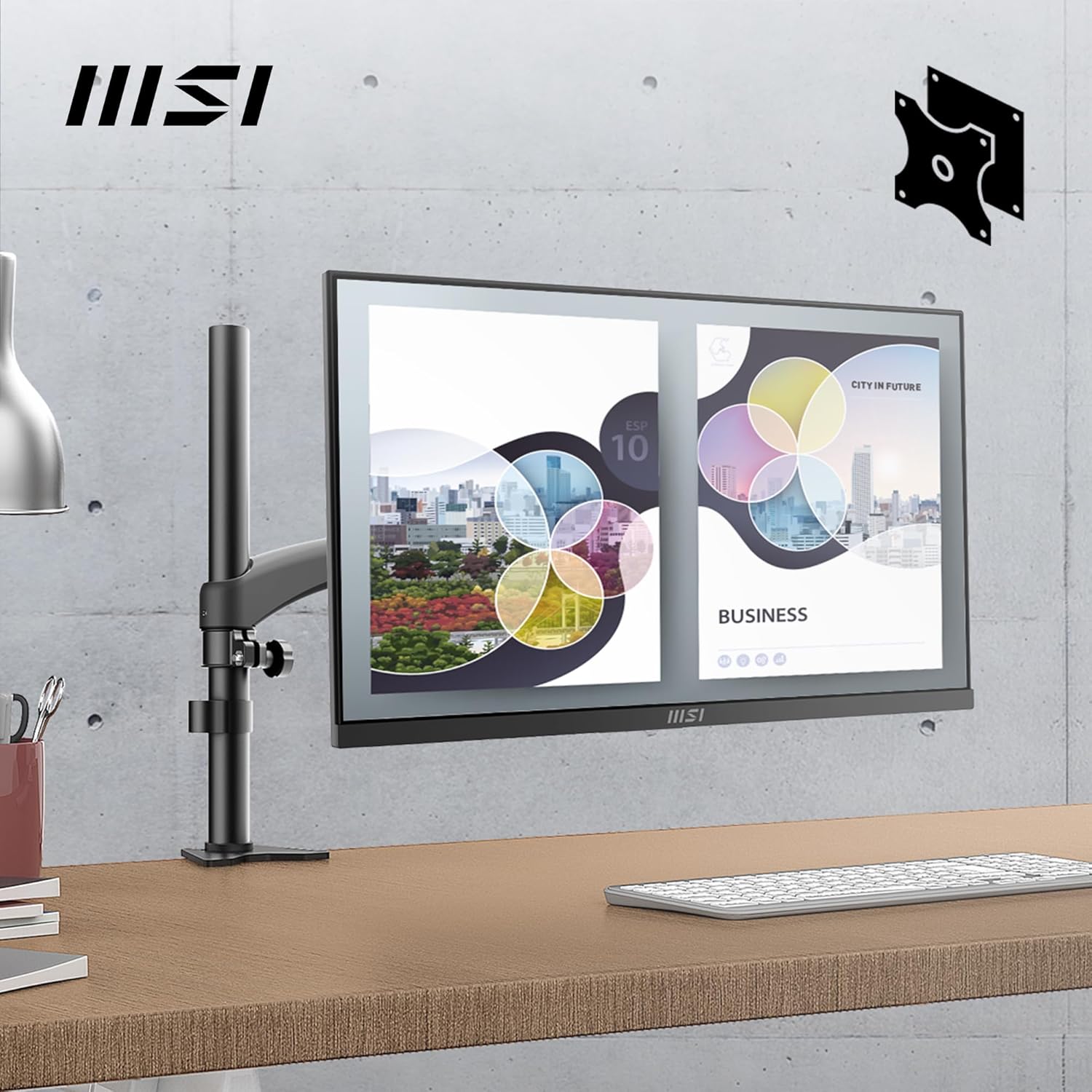 MSI PRO MP225 21.5 Inch Full HD Office Monitor - 1920 x 1080 IPS Panel, 100 Hz, Eye-Friendly Screen, Tilt-Adjustable - HDMI, D-Sub (VGA) - Image 7