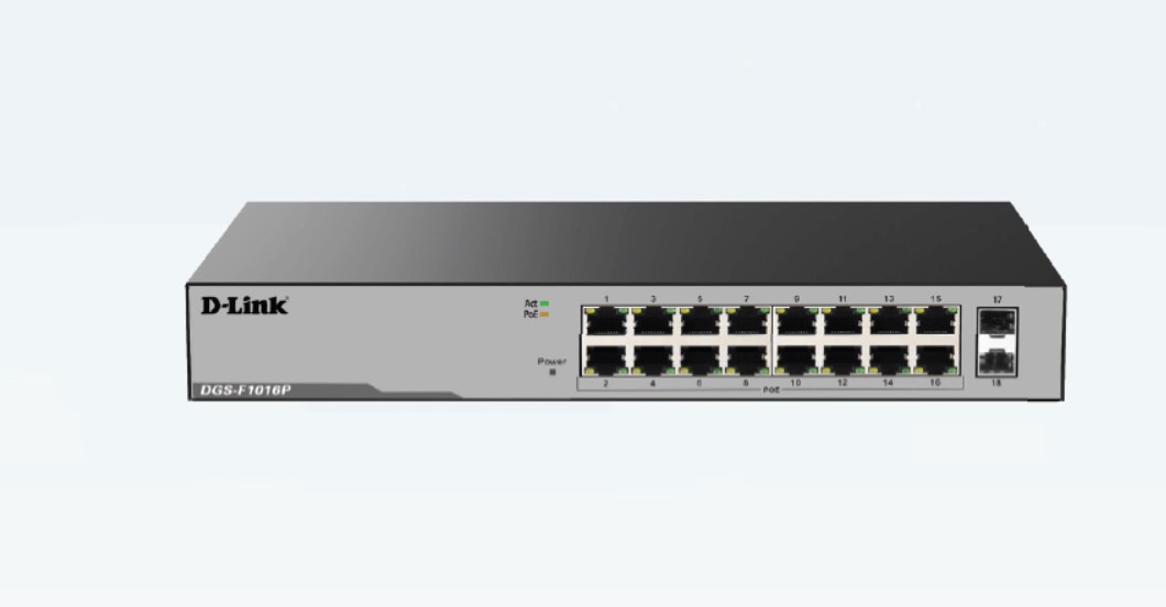 D-Link 16 Port Gigabit Unmanaged POE Switch with 2 SFP ports 250 watts
