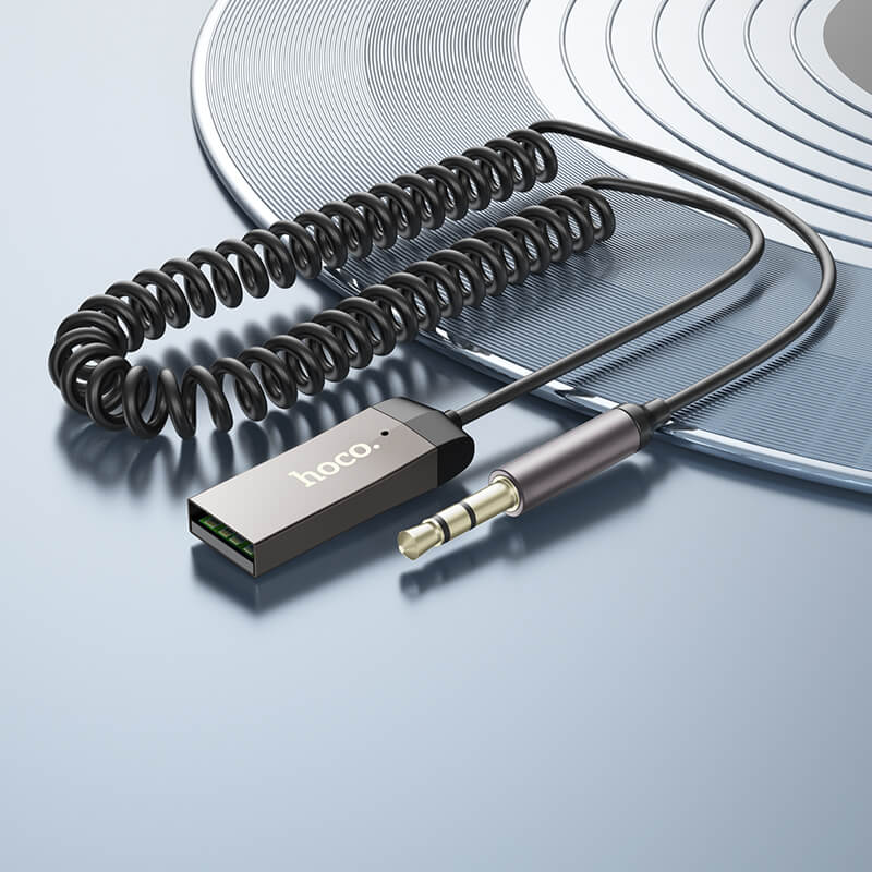 Hoco E78 In-Car AUX Bluetooth Audio Receiver with Cable - Image 3