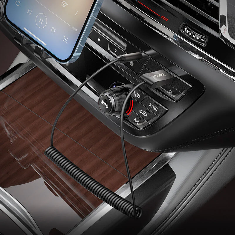 Hoco E78 In-Car AUX Bluetooth Audio Receiver with Cable - Image 2
