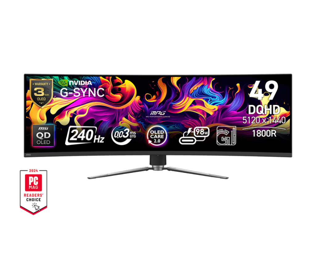 MSI MPG 491CQPX QD-OLED - 49" Ultrawide 240Hz Curved Gaming Monitor