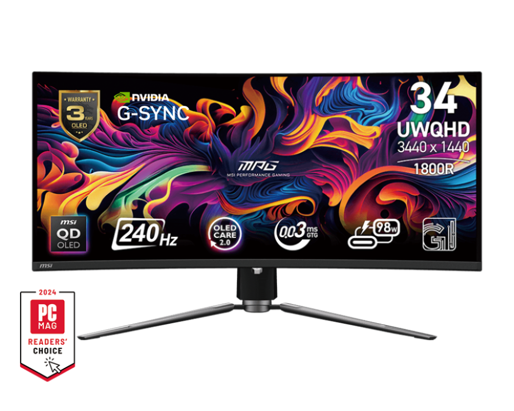 MSI MPG 341CQPX QD-OLED Curved Gaming Monitor