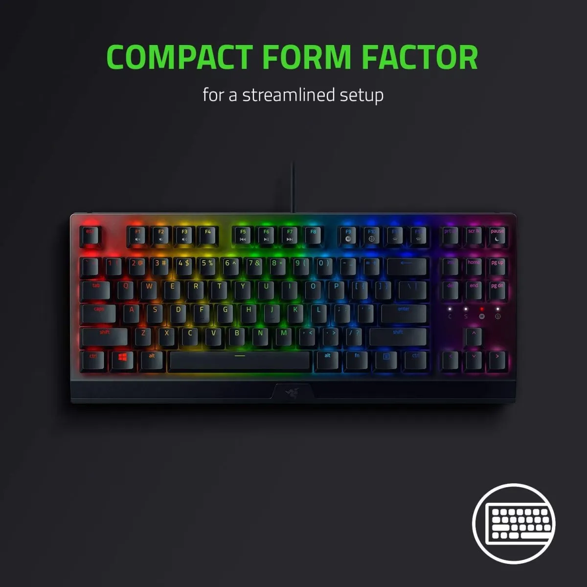 Razer Blackwidow V3 Tenkeyless (Yellow Switch) – Mechanical Gaming Keyboard - Black - Image 4