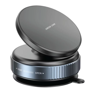 Green Lion Magno Flex Magnetic Phone Holder – 10 N52 Magnets, Strong Vacuum Suction, 360° Rotating Mount – Car & Home Use, MagSafe Compatible – Black